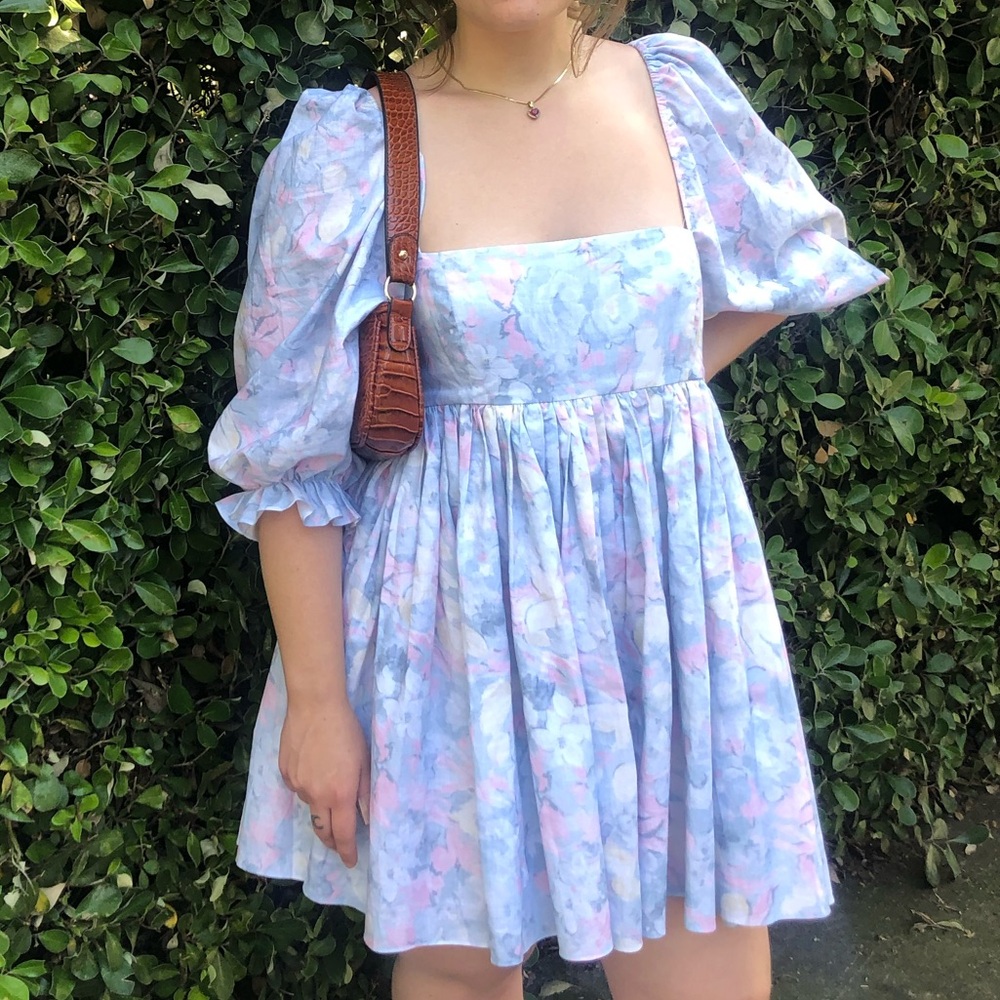 Selkie Monet Cotton Puff Sleeve Dress